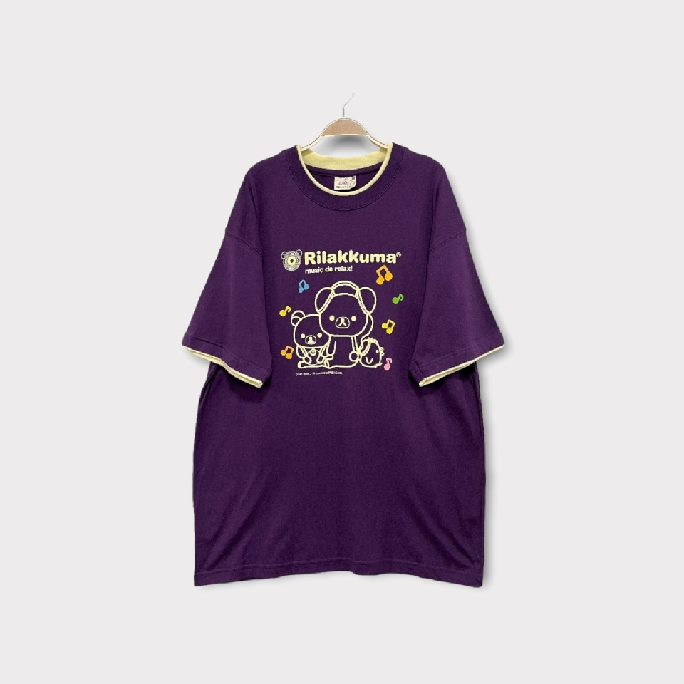 [중고] RILAKKUMA 리라쿠마 프린트 티셔츠공용 XL