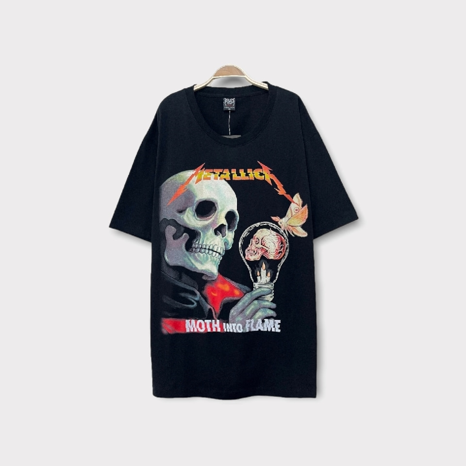 [새상품] ROCKVOLUTION 빈티지 모티브 양면 야광 프린트 티셔츠공용 OVER M - REGULAR XL