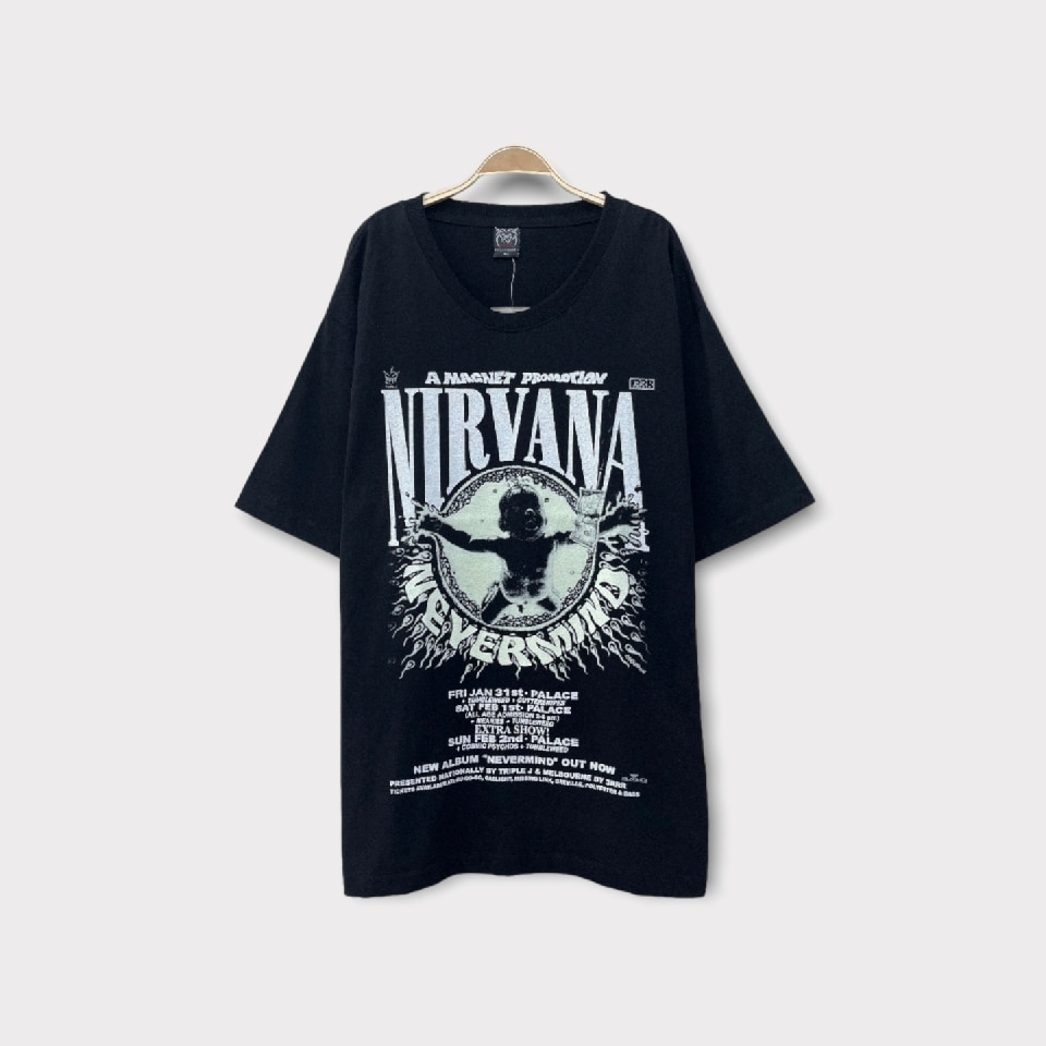 [새상품] ROCKVOLUTION 빈티지 모티브 양면 야광 프린트 티셔츠공용 OVER M - REGULAR XL