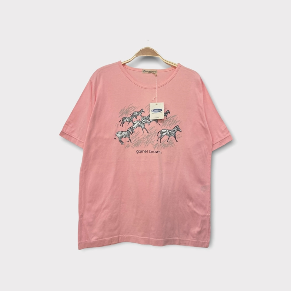 [중고] GARNET BROWN 프린트 티셔츠미사용 새상품공용 M